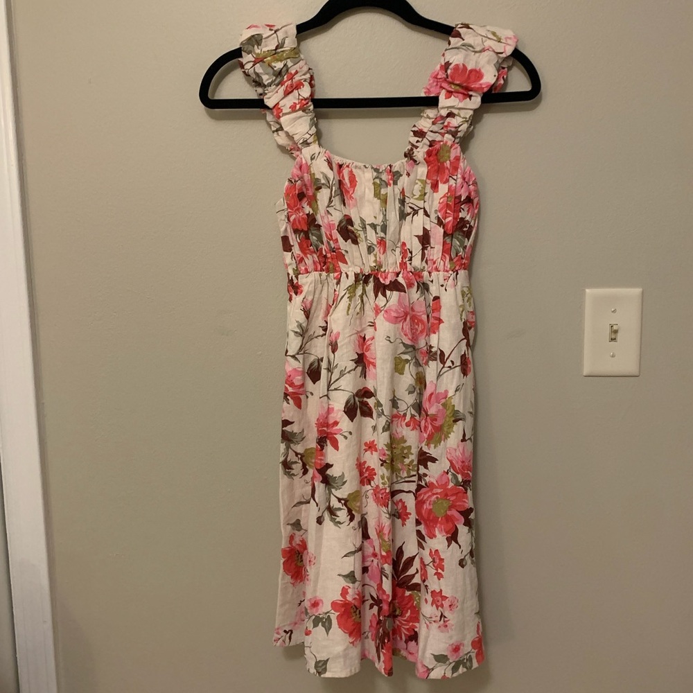 NWT Abercrombie & Fitch Puff Strap Babydoll Mini Dress XS - Picture 2 of 4
